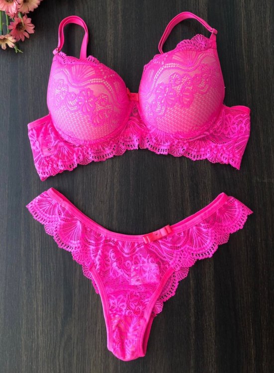  Conjunto Lesie Rosa Neon 